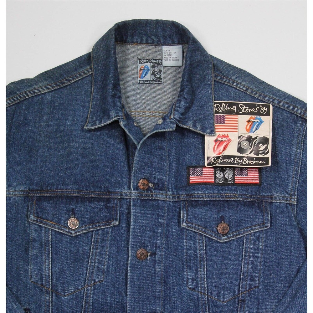 Rolling Stones Original Rare New with Tags 1989 Steel Wheels Tour Denim Jacket M - Picture 7 of 12